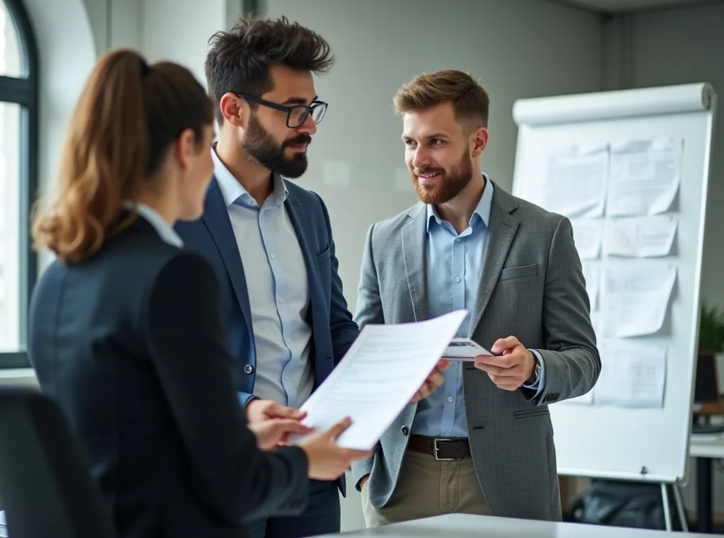Consultant reviewing business proposal