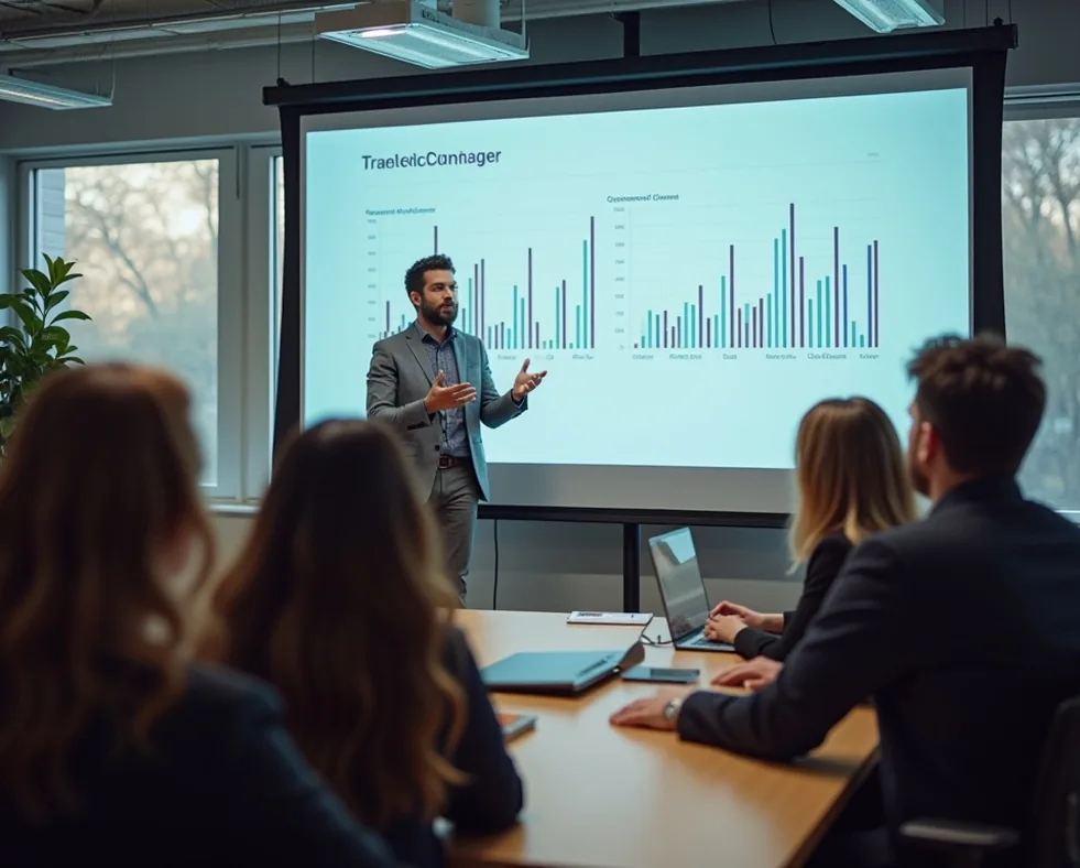 Pitch presentation training in office